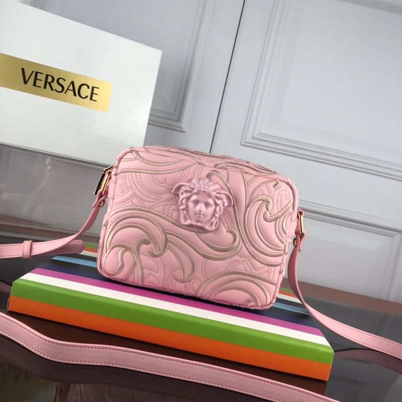 Versace Chain Handbags DBFG308 Full Skin Embroidery Pink